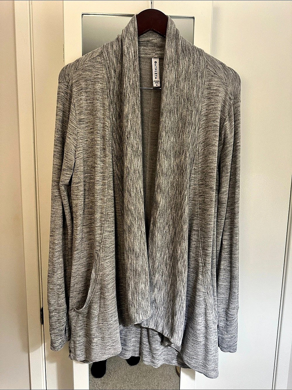 Athleta Pranayama Wrap Open Front Cardigan Gray Medium